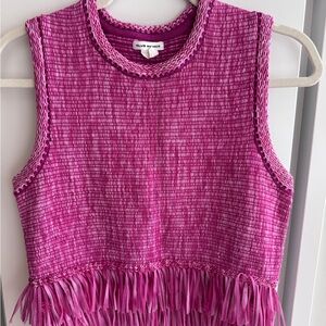 Club Monaco Fuchsia sweater tank with fringe